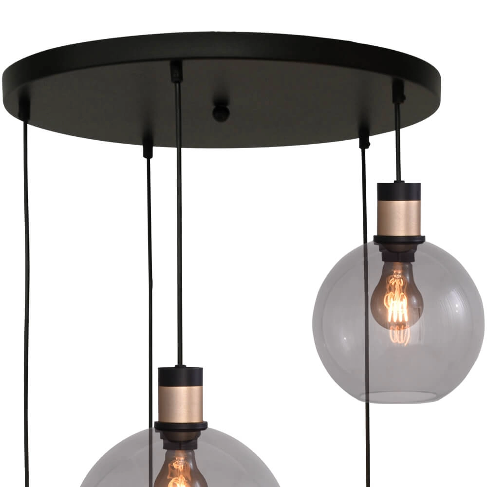 Vide hanglamp Lazise 2 5-lichts goud met zwart Masterlight 8718121303871