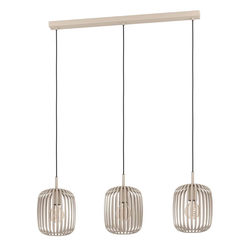 Zand bruine hanglamp Romazzina 3-lichts