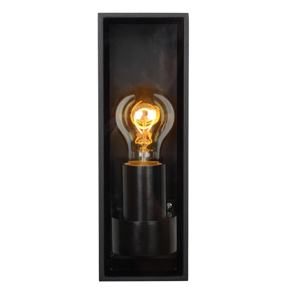 Design wandlamp Dukan IP65 zwart enkel Lucide 5411212151872