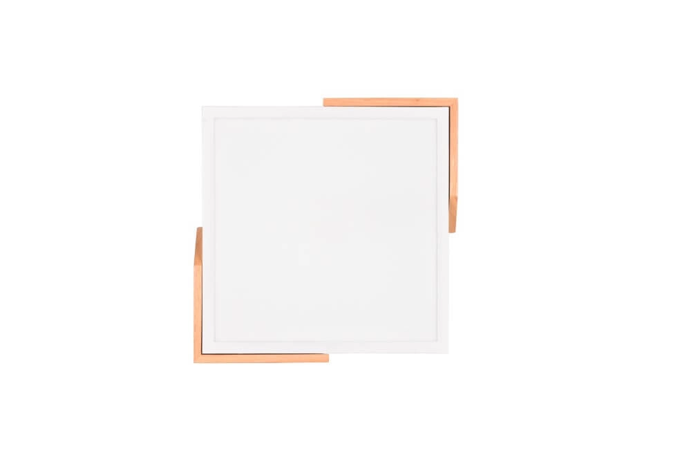 Witte led plafonnière Meta met hout Trio 4017807541366