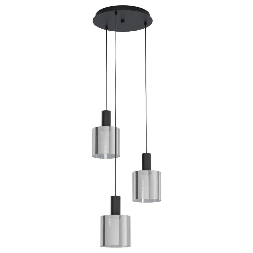 3-lichts hanglamp Gorosiba met smoke glas Eglo 9002759987541