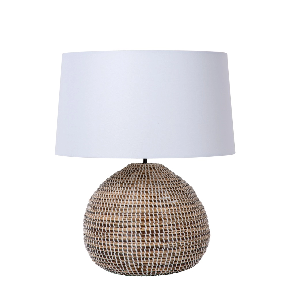 Zeegras schemerlamp Maduka Ø 45cm - bruin met witte kap Premium by Lucide 5411212106087