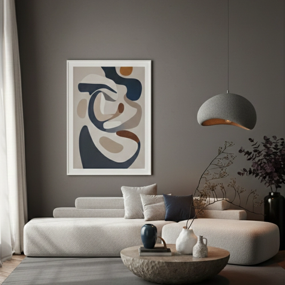 Natuurlijke hanglamp Aere grijs 40cm