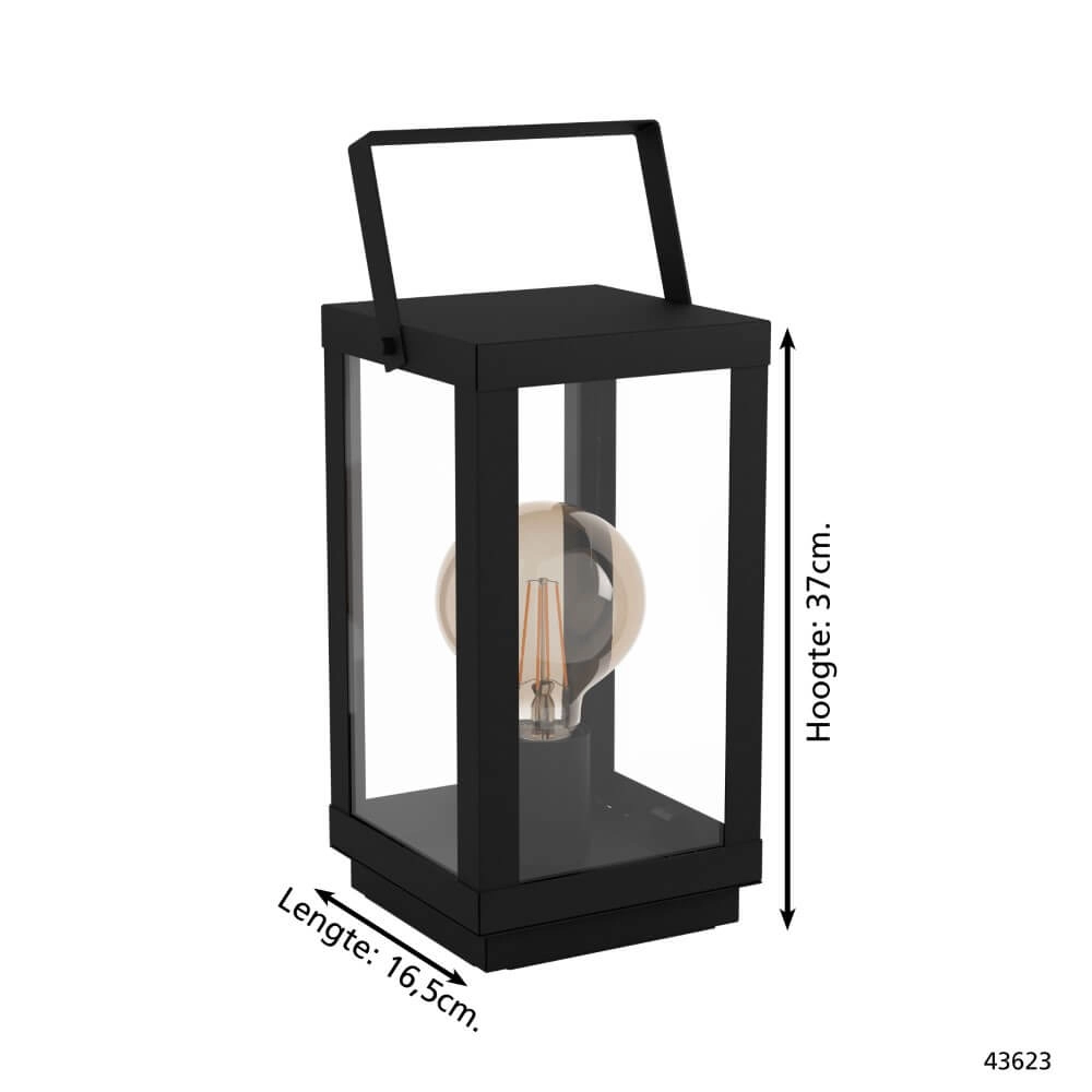 Zwart tafellampje Bradford 1 Eglo 9002759436230