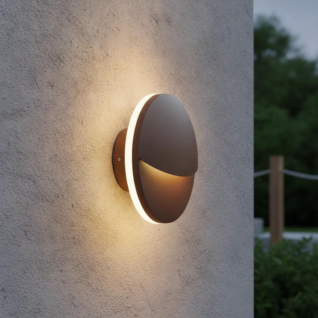 Strakke wandlamp Pan roestbruin