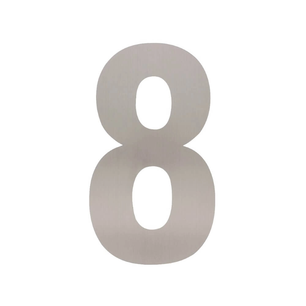 Huisnummer 8 XL Numbra 30cm RVS