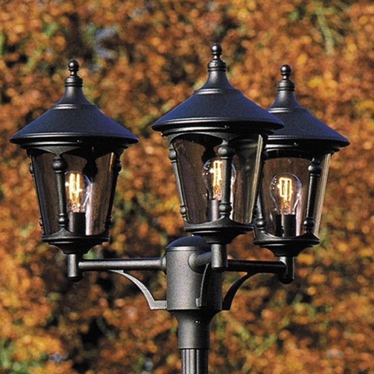 Klassieke lantaarnkap Virgo 3-lichts zwart KonstSmide 7318305737501