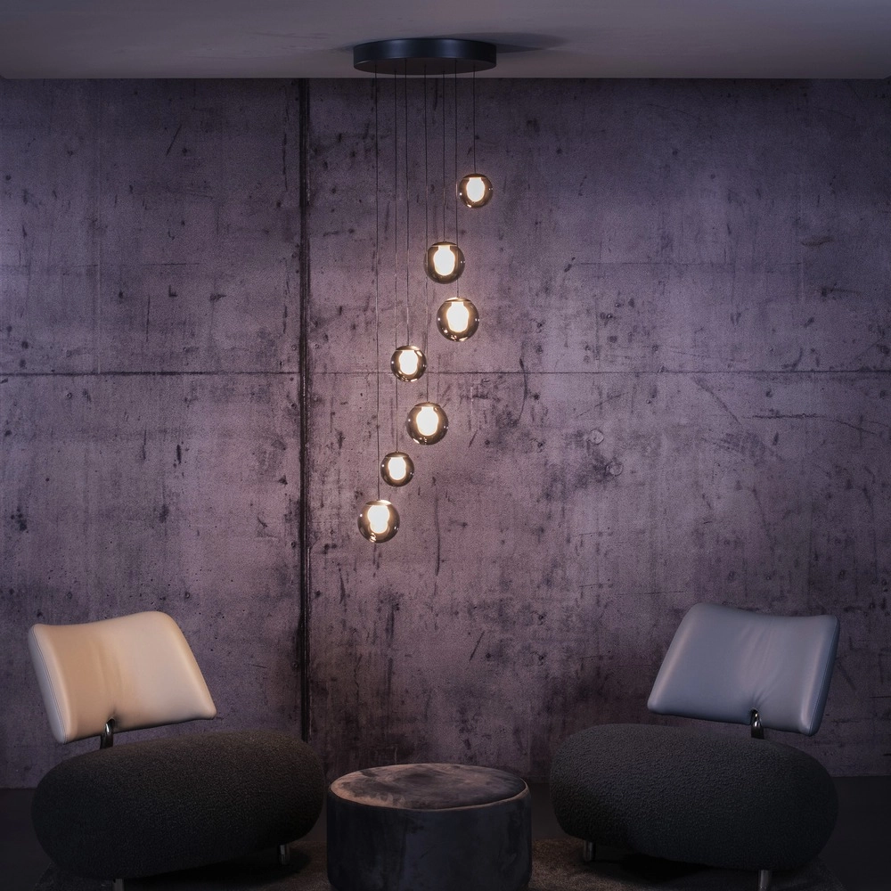 7-lichts hanglamp Pure Popup mystic grey Paul Neuhaus 4012248396674