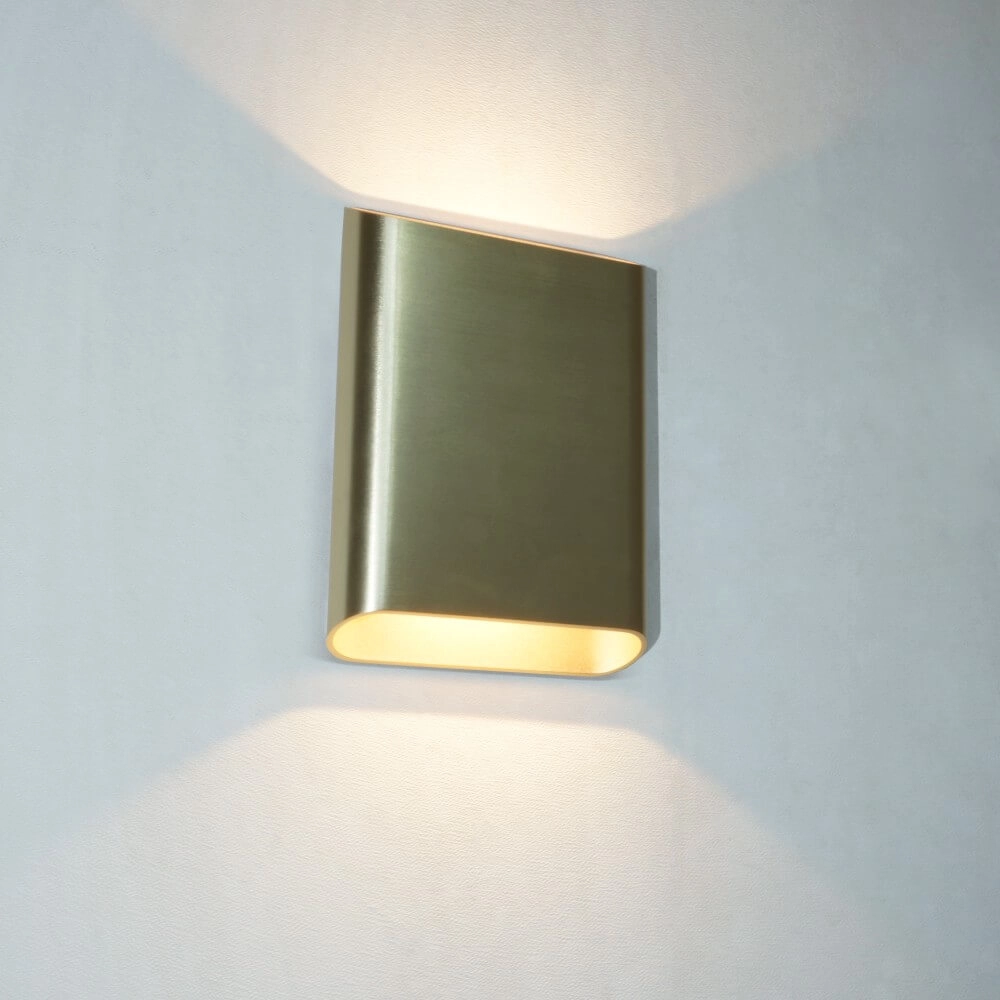 Wandlamp Diaz L Goud geborsteld