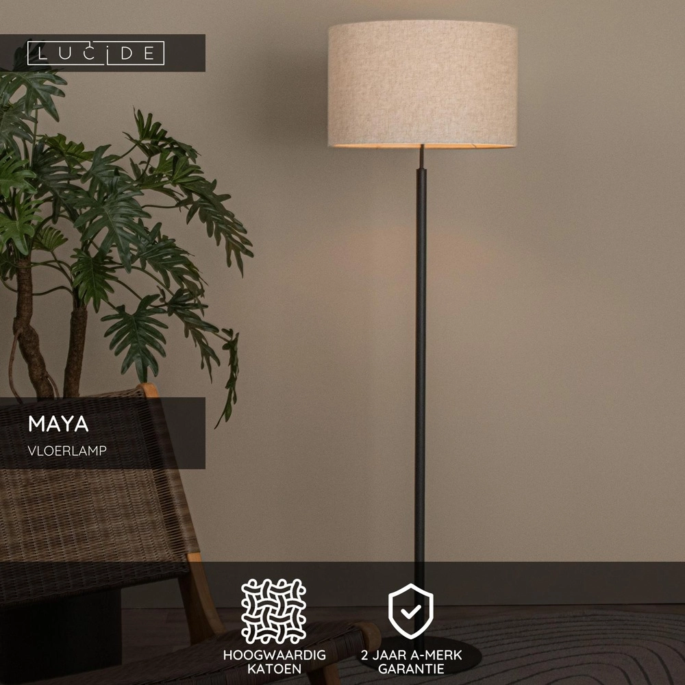 Vloerlamp Maya crème Lucide 5411212452634
