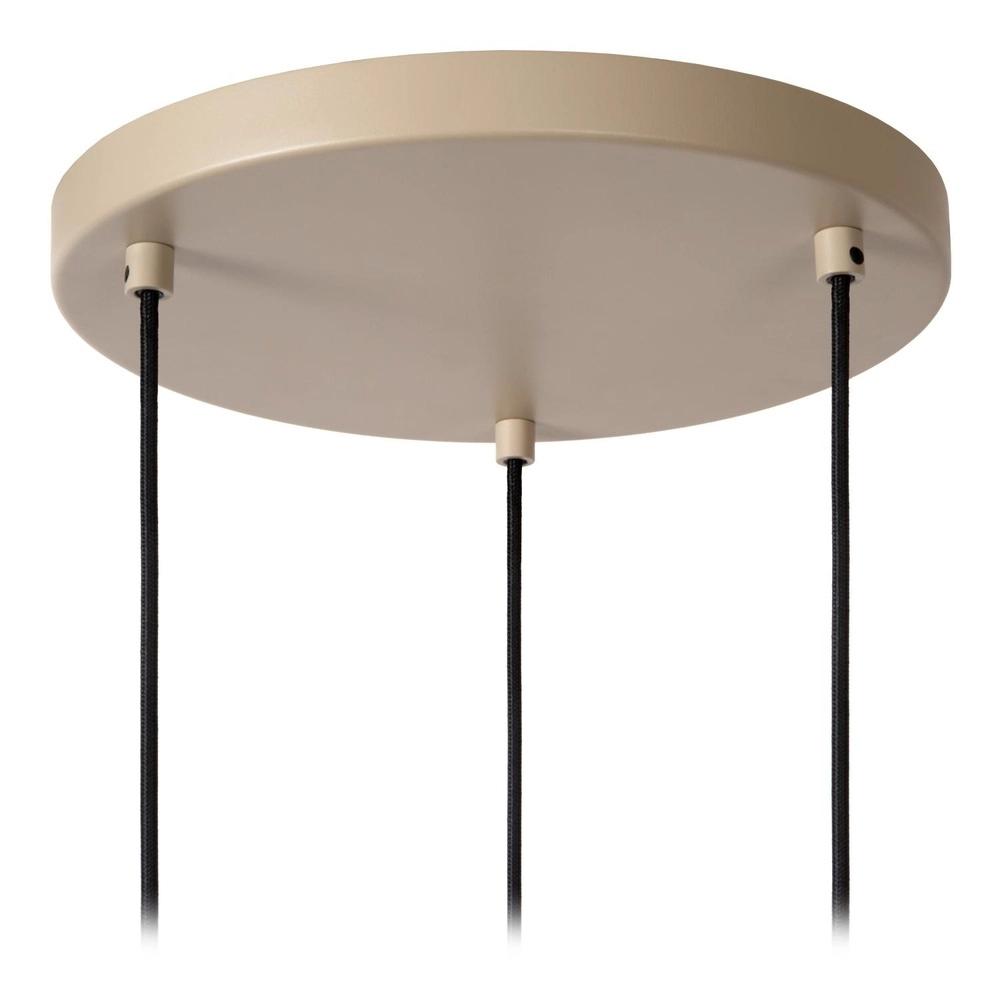 3-lichts hanglamp Lambres taupe Lucide 5411212452917