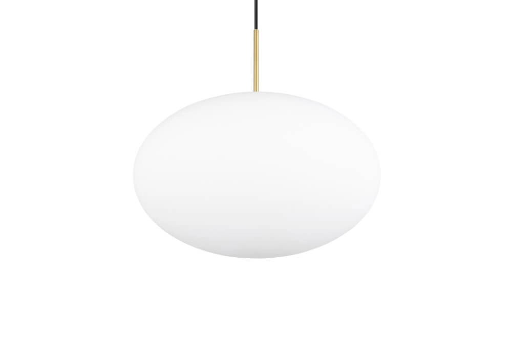 Ovale hanglamp Fomento Ø 40cm - messing met wit glas Trio 4017807616231