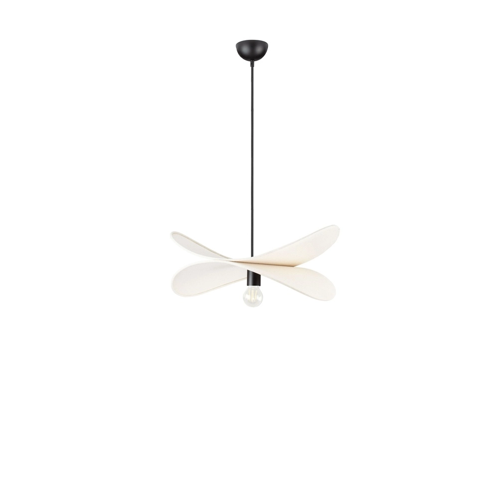 Moderne hanglamp Luve zwart met beige Lyora 5212017493729