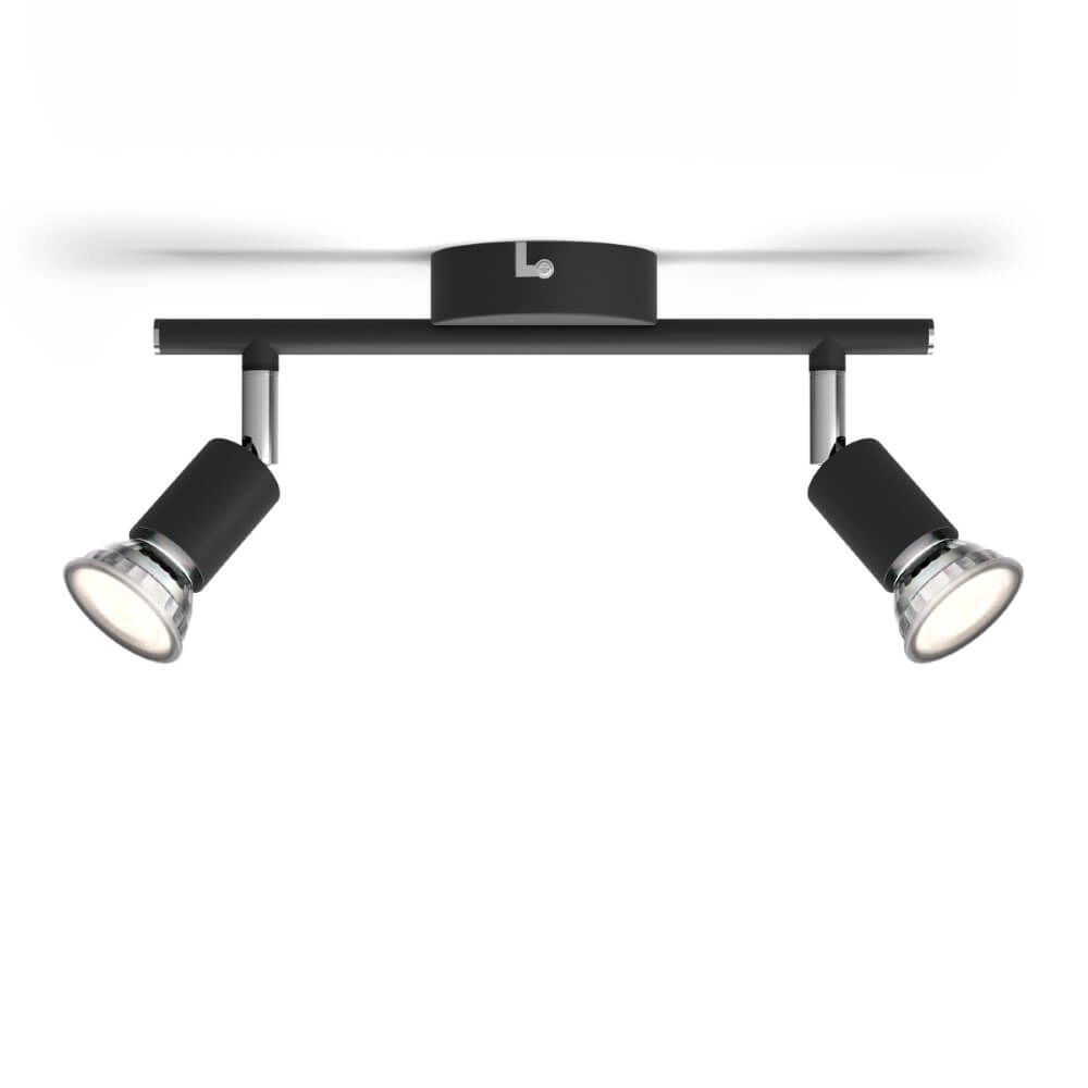 Zwarte plafondspot Limbali 2x GU10 Philips 8719514465237