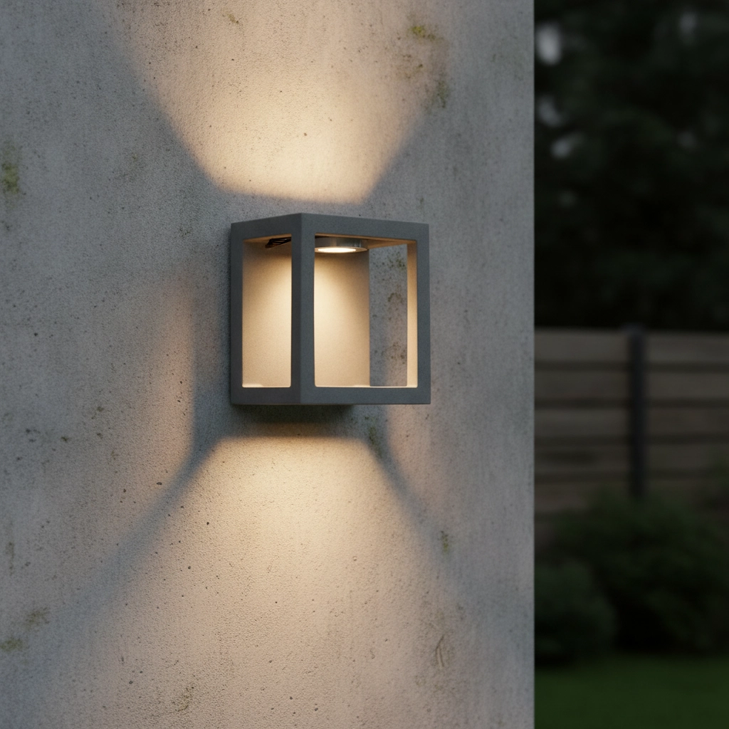 Vierkante wandlamp Bev