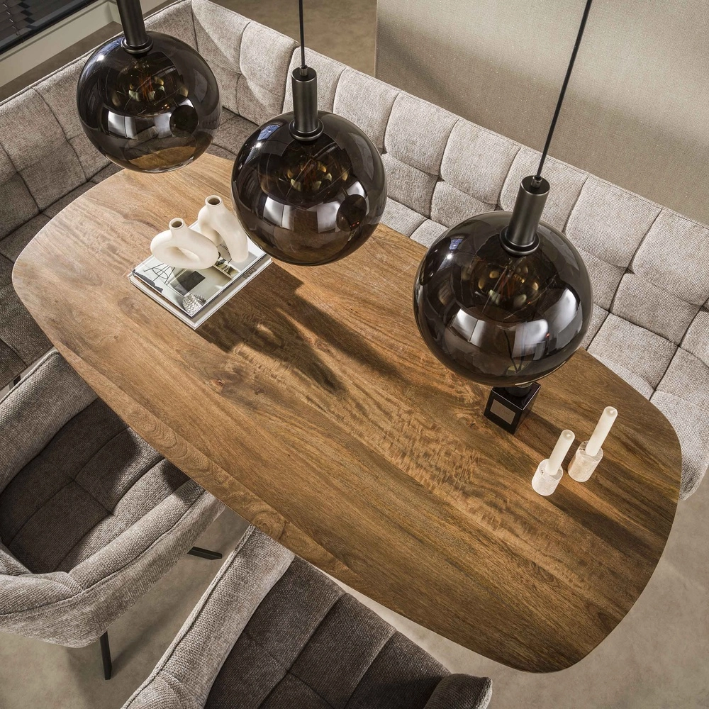 Glazen hanglamp Sfera 3x Ø 30cm - smoke glas Lyora 8716803512368