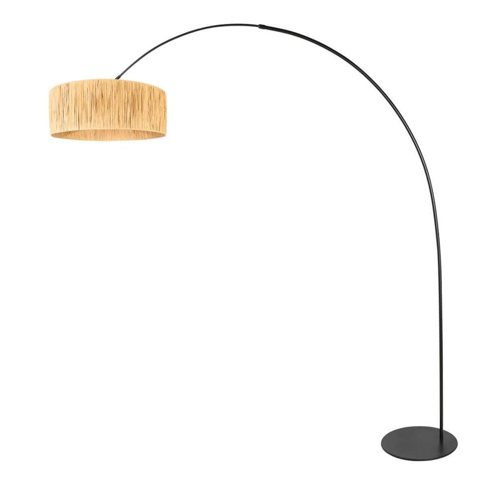 Vloerlamp Curve zwart met strokleurige kap Ø 50cm Steinhauer 8712746179439
