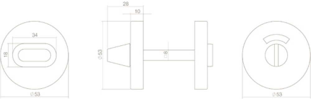 WC-sluiting Tira rond zwart Ø 5,3cm Intersteel 8714186400654