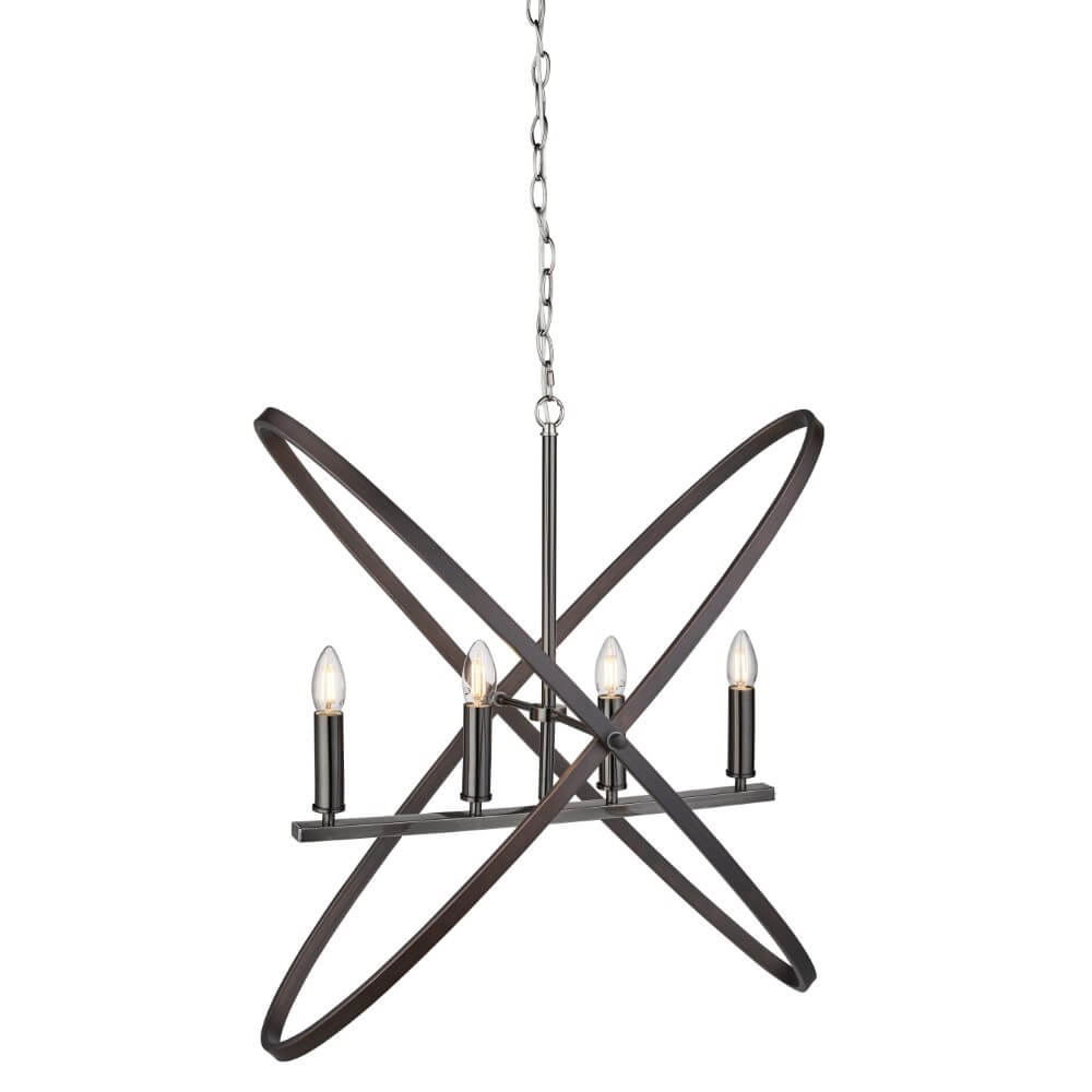 Zwarte klassieke hanglamp Hoopla 4-lichts Zwarte klassieke hanglamp Hoopla 4-lichts