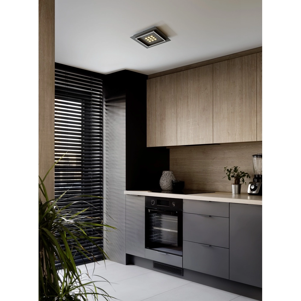 Moderne led plafondlamp Balazote 36x36 cm - zwart Eglo 9008606312719