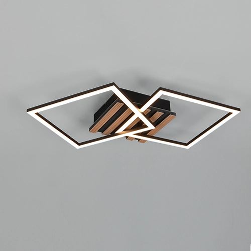 Moderne plafondlamp Zaro zwart 59,5cm Trio 4017807685961