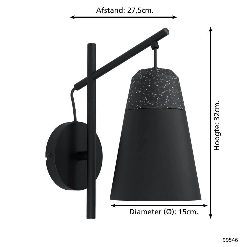 Zwarte wandlamp Canterras Eglo 9002759995461