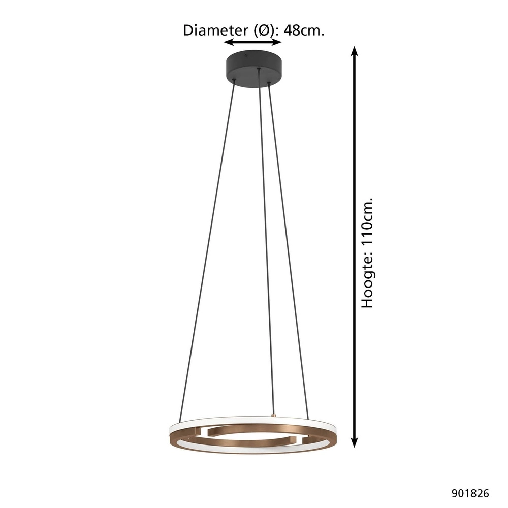 Hanglamp Mezzomonte koper brons Eglo 9008606360239