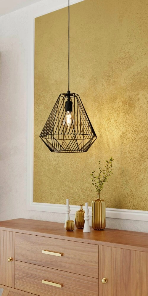 Zwarte draadlamp Stype Ø 33cm Eglo 9002759436926