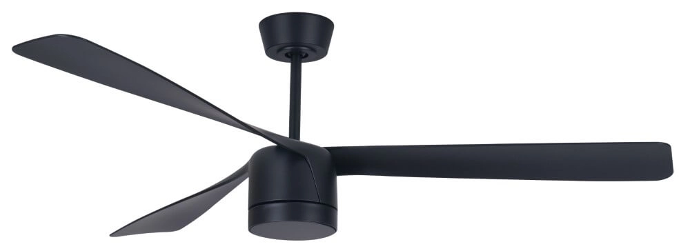 Zwarte plafondventilator met lamp Peregrine Ø 142cm