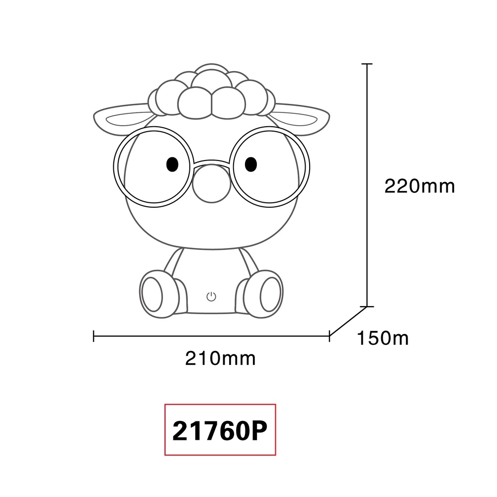 Kinderkamer lampje Sheepy roze Globo 9007371518289