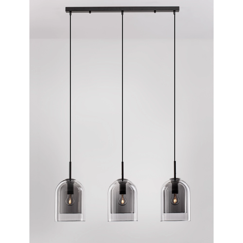 Hanglamp Velor 3-lichts zwart recht