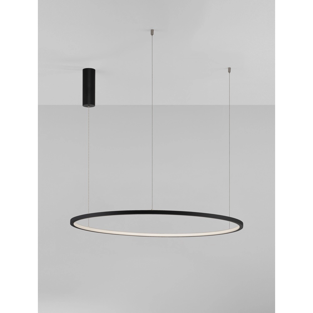 Round pendant lamp Tarquin black Ø 80cm Lyora 5212017438300