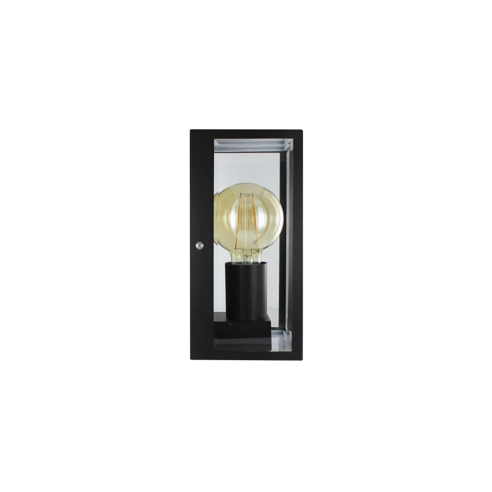Zwarte buitenlamp Prato E27 - glas Lyora 5055788268765