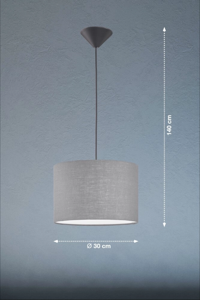 Hanglamp Vigo grijze kap Fischer & Honsel 4003694608077