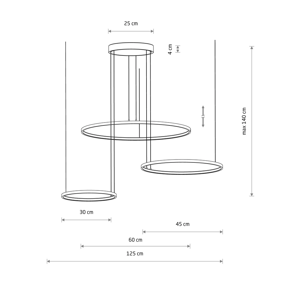 Design hanglamp Circolo Led 3 ringen wit Lyora 5903139116497