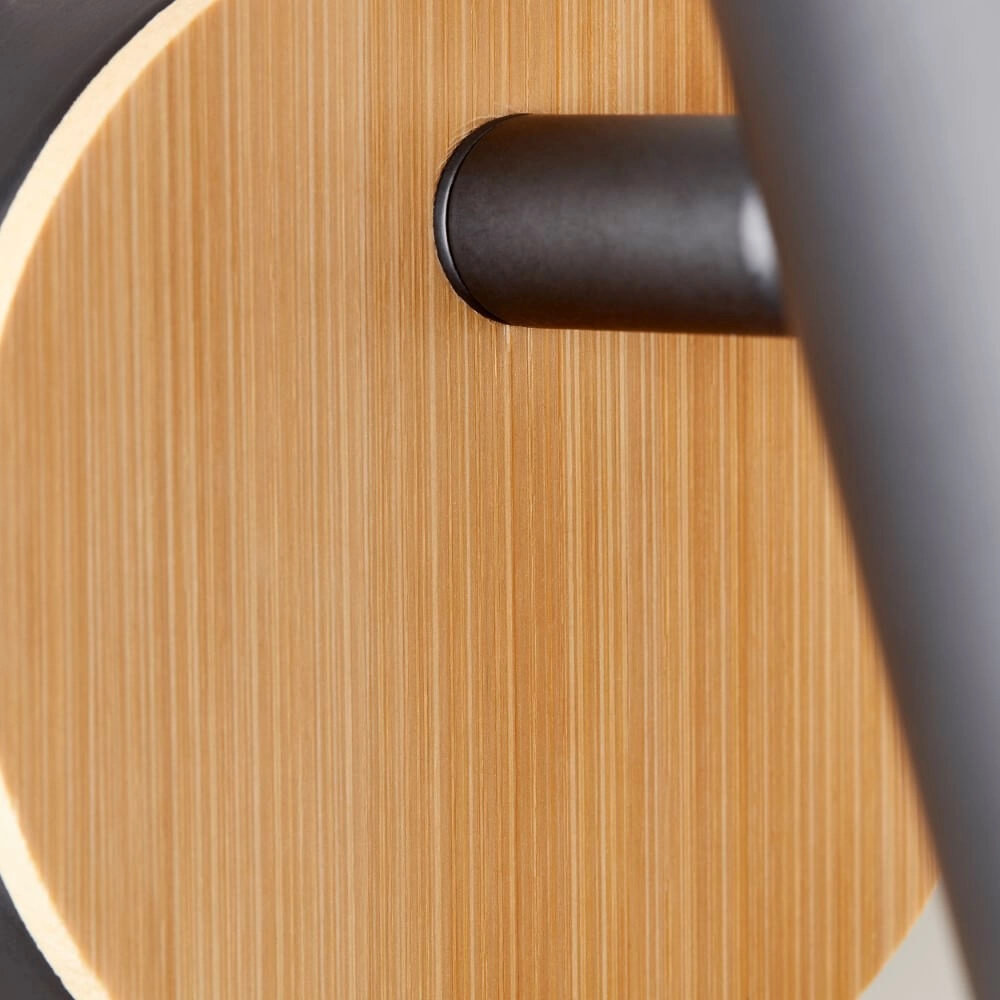 Wandlamp Niels zwart met hout Brilliant 4004353410192