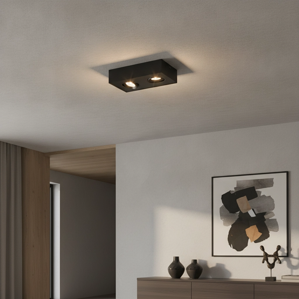 Design plafondlamp Brooklyn dubbel zwart