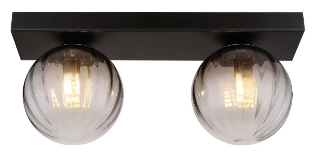 2-lichts plafondlamp Dallerta smoke glas Globo 9007371449576