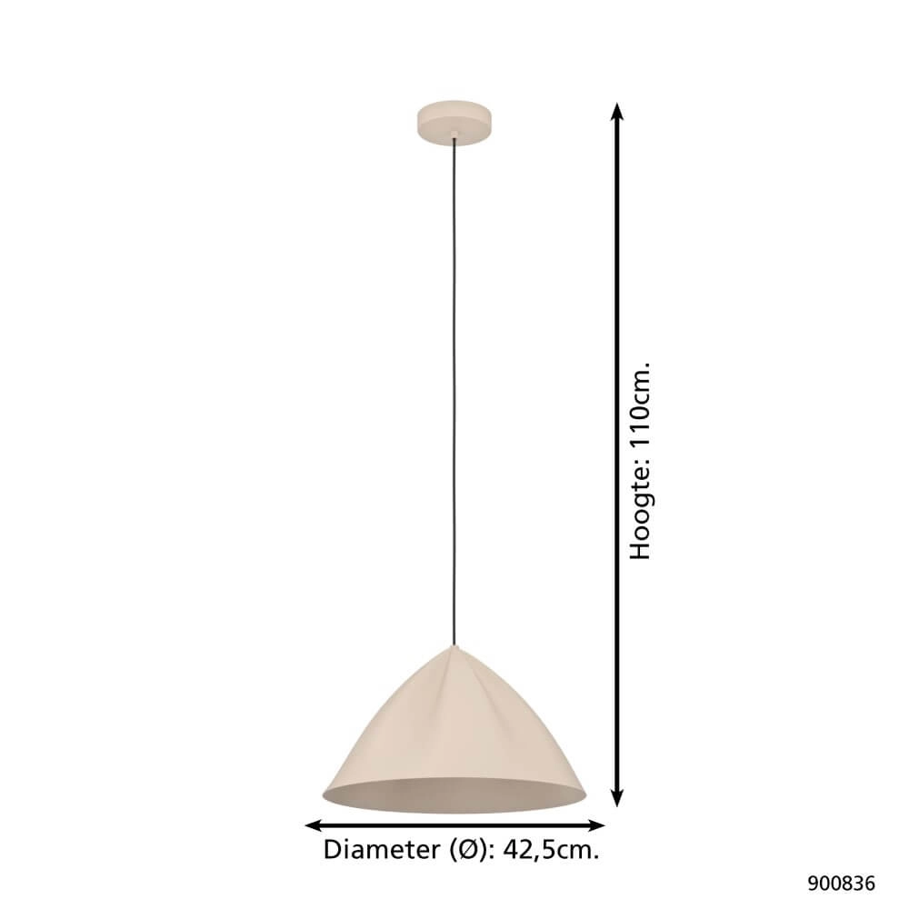 Zand bruine hanglamp Podere Ø 42,5cm Eglo 9008606274079