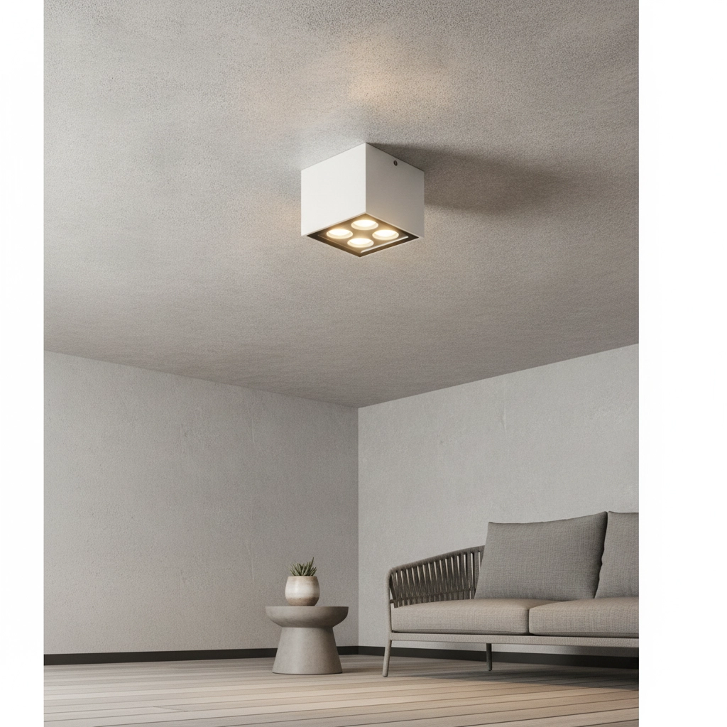 Plafondlamp Jax vierkant 8cm wit