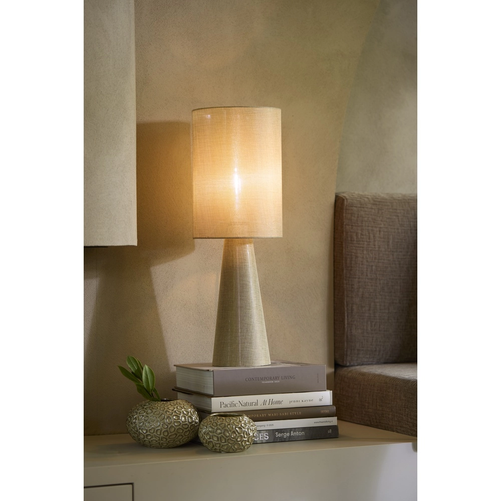 Boucle schemerlamp Micky 58cm - olijfgroen Light & Living 8717807761141
