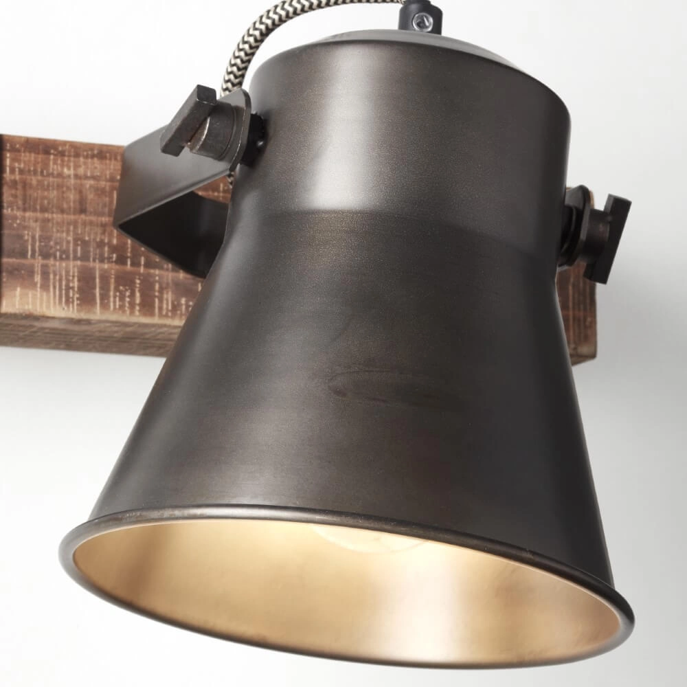 Wandlamp Decca zwart met bruin Brilliant 4004353361432