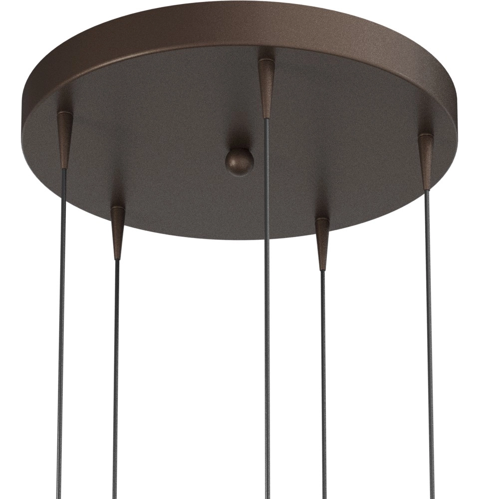 5-lichts hanglamp Talana cacao bruin Ø 35cm DTW Masterlight 8718121350103