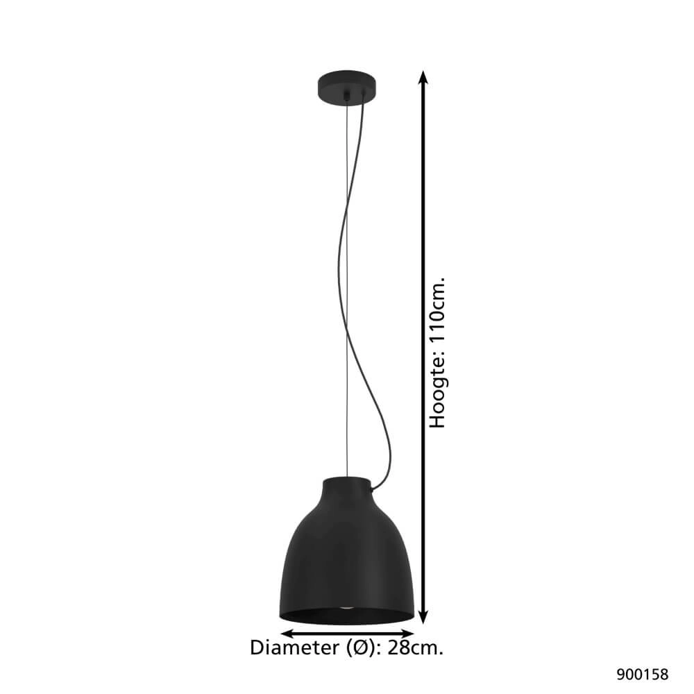 Zwarte hanglamp Camasca Ø 28cm Eglo 9008606239054