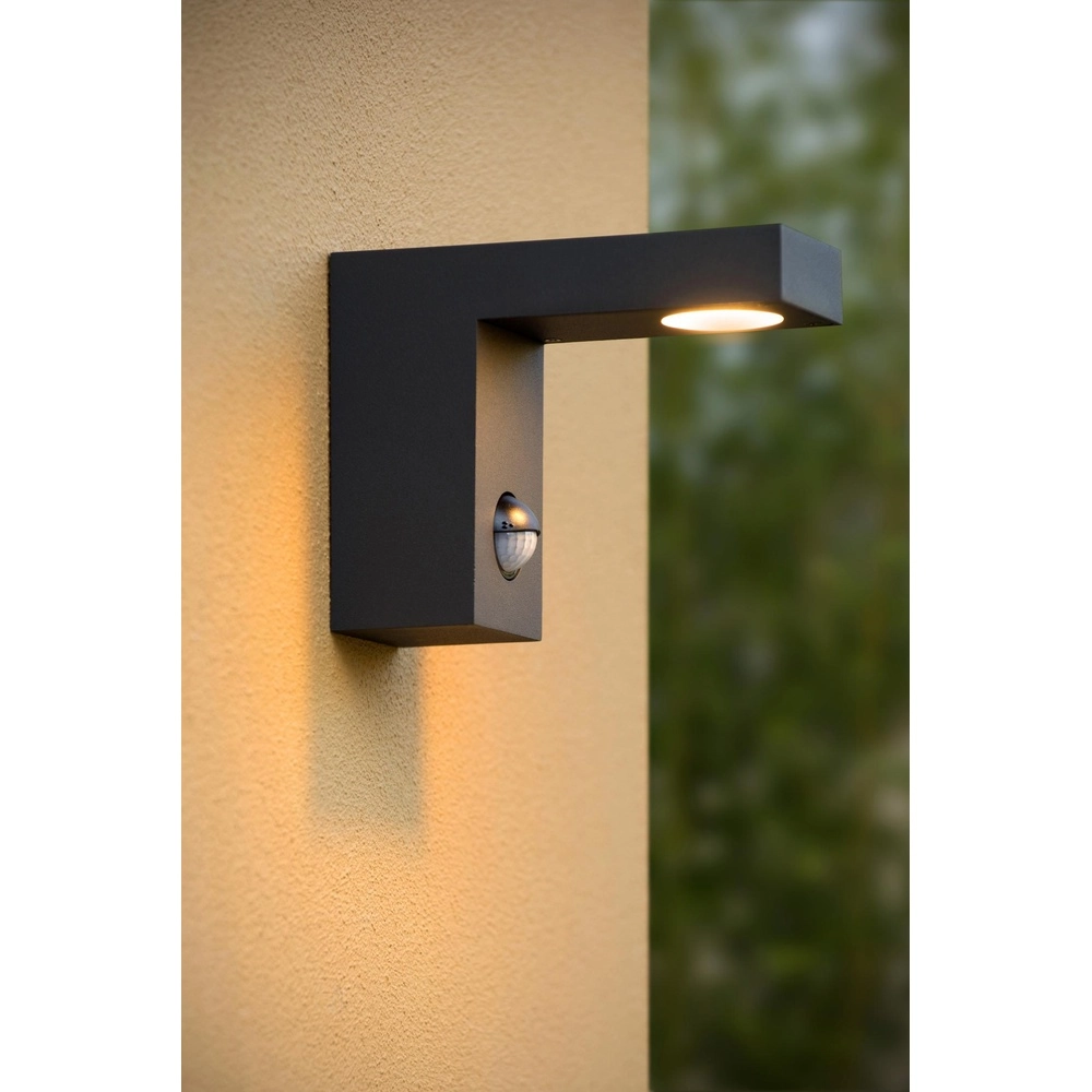 Wandlamp Texas-Ir antraciet met sensor Lucide 5411212281005