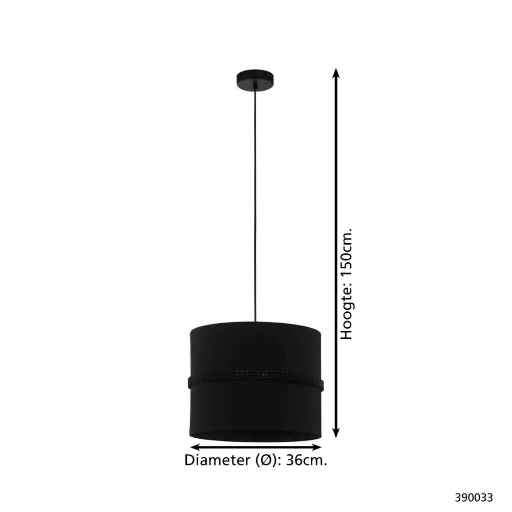 Zwarte hanglamp Paraguaio Ø 36cm Stars of Light 9008606221004