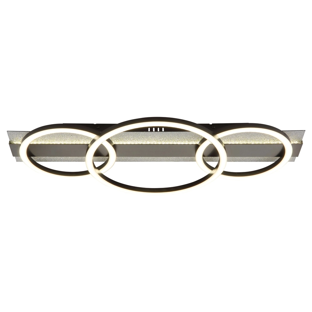 Zwarte plafondlamp Norberto 3 ringen recht Globo 9007371569830