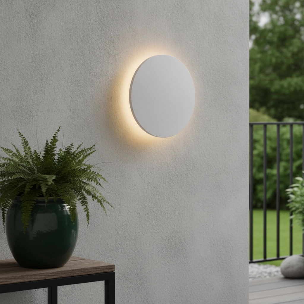 Ronde wandlamp Copper wit Ø 18cm