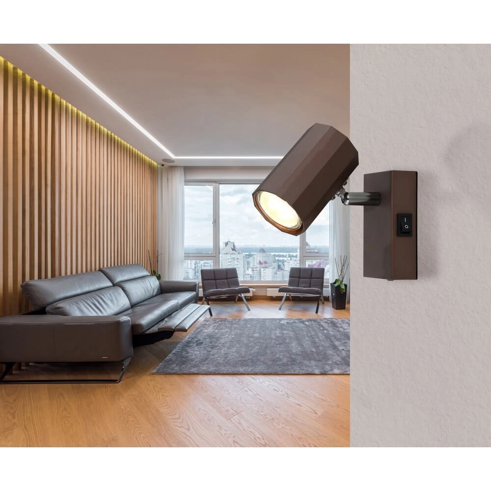 Bronzen wandlamp James enkel Globo 9007371459872
