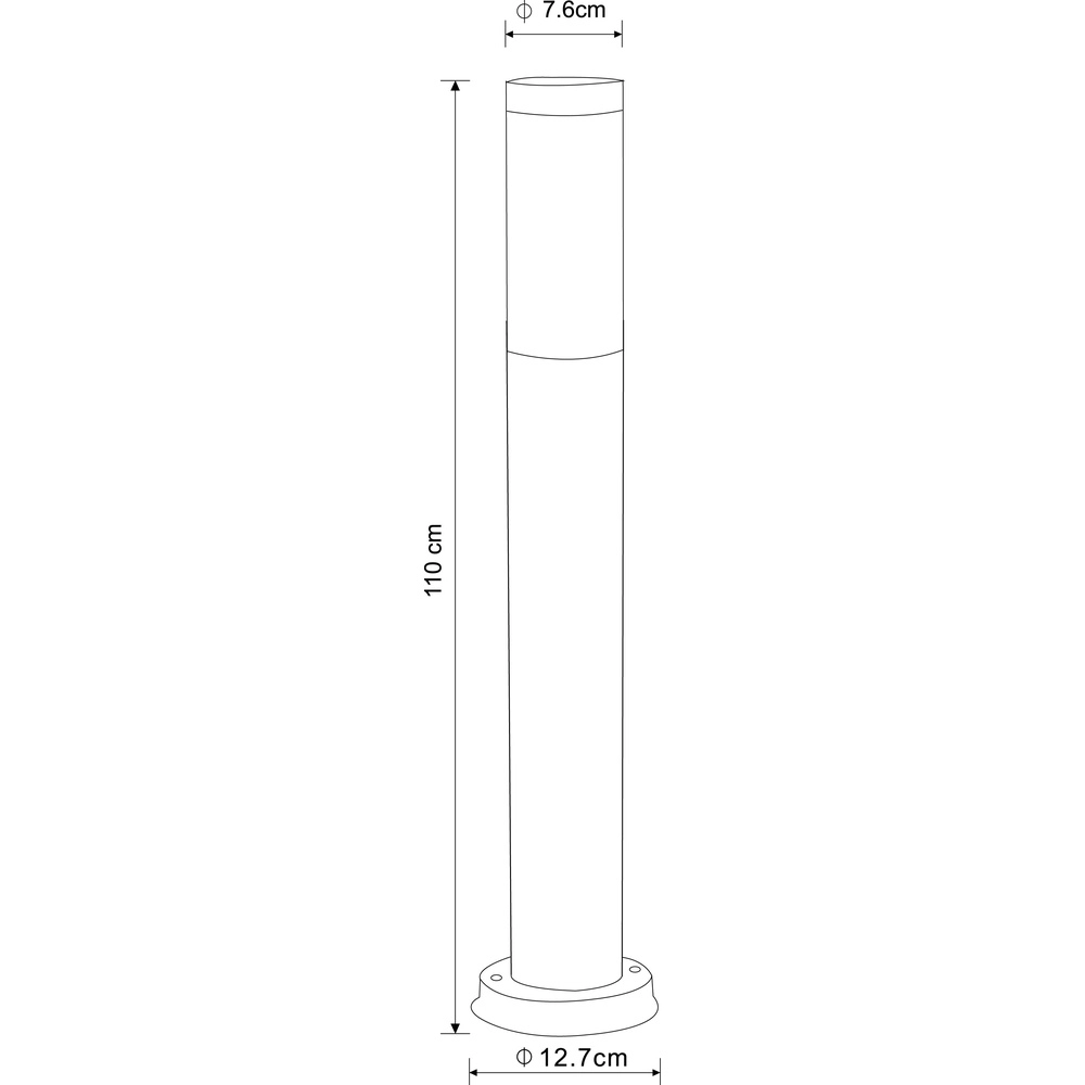 Tuinlamp 110cm Boston antraciet met wit Globo 9007371411665